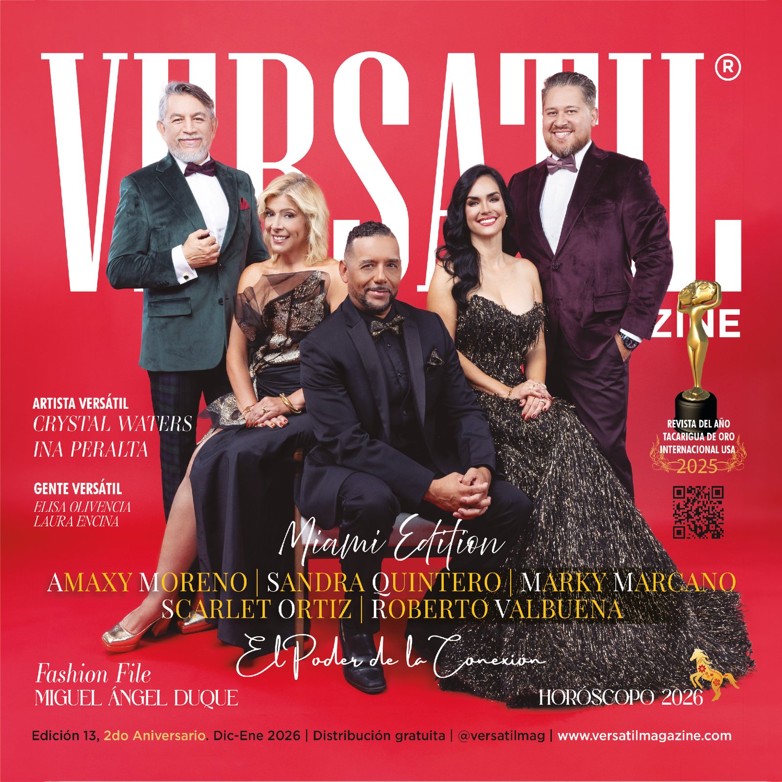 portada revista: segundo aniversario versatil magazine